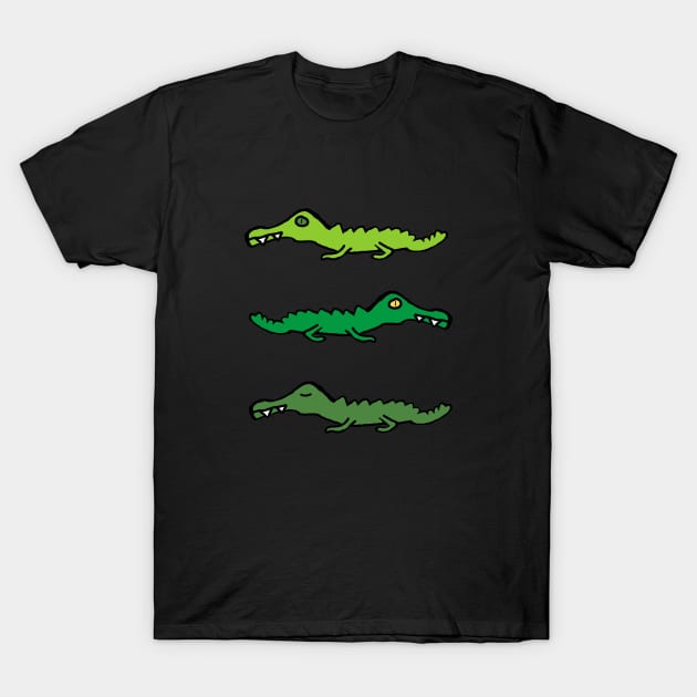 Crocodiles and Alligators T-Shirt by Mark Ewbie